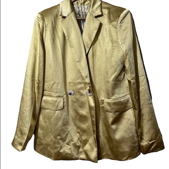 Gold Satin Blazer - Picture 6 of 6